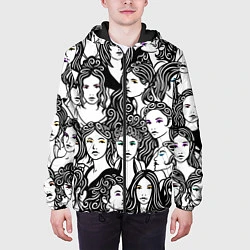 Куртка с капюшоном мужская 26 девушек, цвет: 3D-черный — фото 2