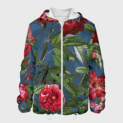 Куртка с капюшоном мужская Цветы Розы В Саду, цвет: 3D-белый