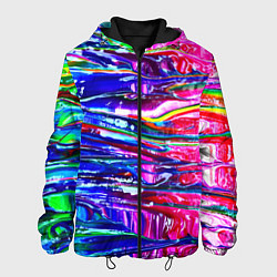 Куртка с капюшоном мужская Абстракция масляными красками, цвет: 3D-черный
