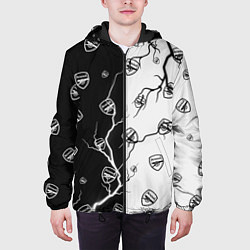 Куртка с капюшоном мужская АРСЕНАЛ - Молнии Паттерн, цвет: 3D-черный — фото 2
