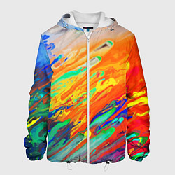 Куртка с капюшоном мужская Буйство красок Лето Riot of colors Summer, цвет: 3D-белый