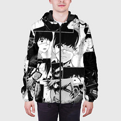 Куртка с капюшоном мужская Токийский гуль паттерн, цвет: 3D-черный — фото 2
