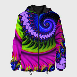 Мужская куртка Разноцветная неоновая спираль Абстракция Multicolo