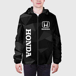Куртка с капюшоном мужская HONDA СЕРЫЕ ТРЕУГОЛЬНИКИ, цвет: 3D-черный — фото 2