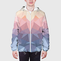 Куртка с капюшоном мужская Полигональная свежесть 2022, цвет: 3D-белый — фото 2