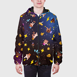 Куртка с капюшоном мужская Смайлики-руки 3D Emoji Hands, цвет: 3D-черный — фото 2