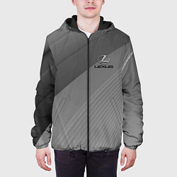 Куртка с капюшоном мужская Lexus - абстракция - sport, цвет: 3D-черный — фото 2
