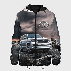 Куртка с капюшоном мужская Toyota Land Cruiser 200 среди скал, цвет: 3D-черный