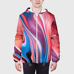 Куртка с капюшоном мужская Colorful river, цвет: 3D-белый — фото 2