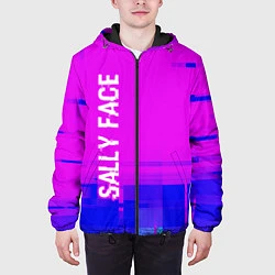 Куртка с капюшоном мужская Sally Face Glitch Text Effect, цвет: 3D-черный — фото 2