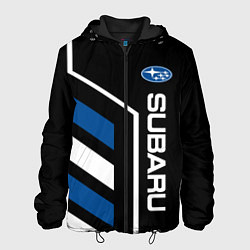 Куртка с капюшоном мужская Subaru Auto, цвет: 3D-черный