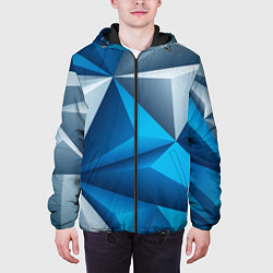 Куртка с капюшоном мужская Авангардная пирамидальная композиция, цвет: 3D-черный — фото 2
