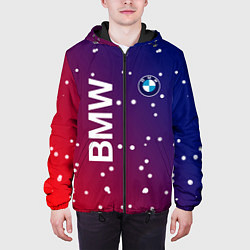 Куртка с капюшоном мужская Бмв bmw градиент, цвет: 3D-черный — фото 2