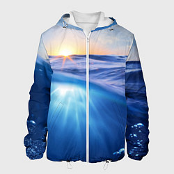 Куртка с капюшоном мужская Грань между небом и водой, цвет: 3D-белый