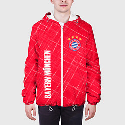 Куртка с капюшоном мужская Bayern munchen Абстрактно выцарапанный фон, цвет: 3D-белый — фото 2