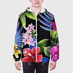 Куртка с капюшоном мужская Floral vanguard composition Летняя ночь Fashion tr, цвет: 3D-белый — фото 2