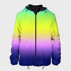 Куртка с капюшоном мужская Разноцветный размытый фон градиент, цвет: 3D-черный