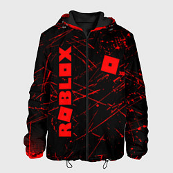 Куртка с капюшоном мужская ROBLOX красный логотип, цвет: 3D-черный