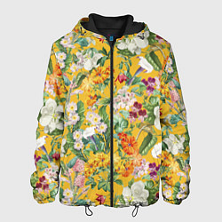 Куртка с капюшоном мужская Цветы Солнечное Лето, цвет: 3D-черный