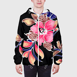 Куртка с капюшоном мужская Сон в летнюю ночь Beautiful flower, цвет: 3D-белый — фото 2