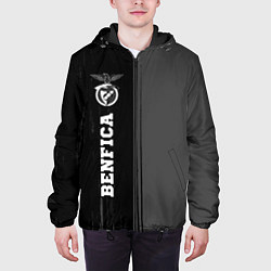 Куртка с капюшоном мужская Benfica Sport на темном фоне, цвет: 3D-черный — фото 2