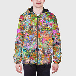 Куртка с капюшоном мужская MY SINGING MONSTERS Все персонажи, цвет: 3D-черный — фото 2
