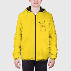 Куртка с капюшоном мужская Покемон в кармане, цвет: 3D-черный — фото 2