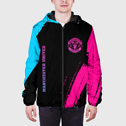Куртка с капюшоном мужская Manchester United Neon Gradient, цвет: 3D-черный — фото 2