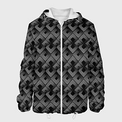 Куртка с капюшоном мужская Современный Art Deko черно-белый, цвет: 3D-белый