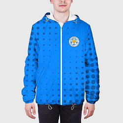 Куртка с капюшоном мужская Leicester city Абстракция, цвет: 3D-белый — фото 2