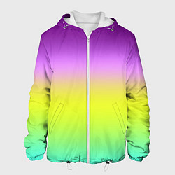 Куртка с капюшоном мужская Multicolored Ombre gradient, цвет: 3D-белый