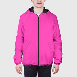 Куртка с капюшоном мужская Яркий розовый из фильма Барби, цвет: 3D-черный — фото 2