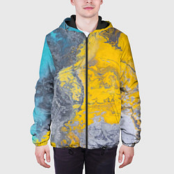Куртка с капюшоном мужская Извержение Красок, цвет: 3D-черный — фото 2