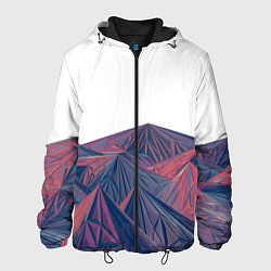 Куртка с капюшоном мужская Абстрактные Многоугольные Кристальные Горы, цвет: 3D-черный