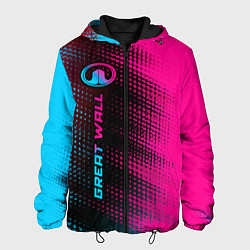 Куртка с капюшоном мужская Great Wall Neon Gradient FS, цвет: 3D-черный