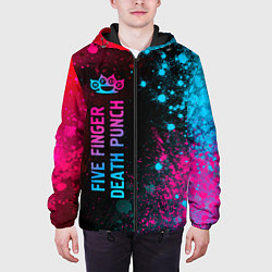 Куртка с капюшоном мужская Five Finger Death Punch Neon Gradient, цвет: 3D-черный — фото 2