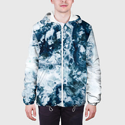 Куртка с капюшоном мужская Замерзшие Лужи Зимы, цвет: 3D-белый — фото 2