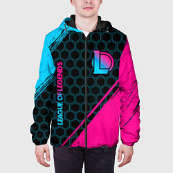 Куртка с капюшоном мужская League of Legends Neon Gradient, цвет: 3D-черный — фото 2
