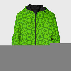 Куртка с капюшоном мужская Зеленые колеса, цвет: 3D-черный