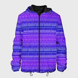 Куртка с капюшоном мужская Узор в стиле бохо на фиолетовом фоне, цвет: 3D-черный