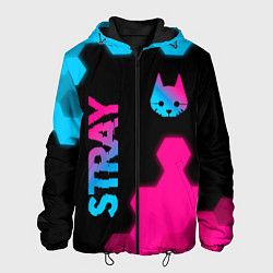 Куртка с капюшоном мужская Stray: Neon Gradient, цвет: 3D-черный