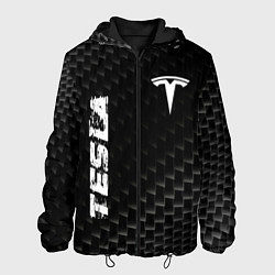 Куртка с капюшоном мужская Tesla карбоновый фон, цвет: 3D-черный