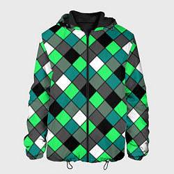 Мужская куртка Геометрический узор в зеленых и черный тонах