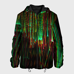 Мужская куртка Абстрактное множество зелёных неоновых лучей