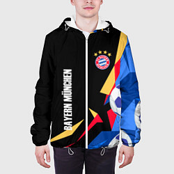 Куртка с капюшоном мужская Bayern munchen Sport - цветные геометрии, цвет: 3D-белый — фото 2
