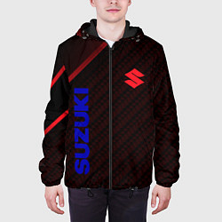 Куртка с капюшоном мужская Suzuki Абстракция, цвет: 3D-черный — фото 2