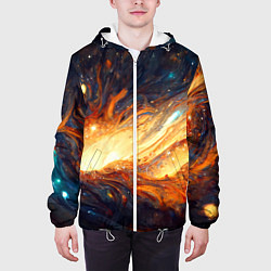 Куртка с капюшоном мужская Центр вселенной - Абстракция, цвет: 3D-белый — фото 2