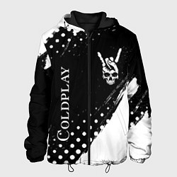 Куртка с капюшоном мужская Coldplay и рок символ на темном фоне, цвет: 3D-черный