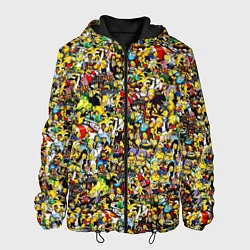 Куртка с капюшоном мужская Симпсоны все Герои, цвет: 3D-черный