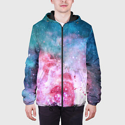 Куртка с капюшоном мужская Вспыхнувший космос, цвет: 3D-черный — фото 2